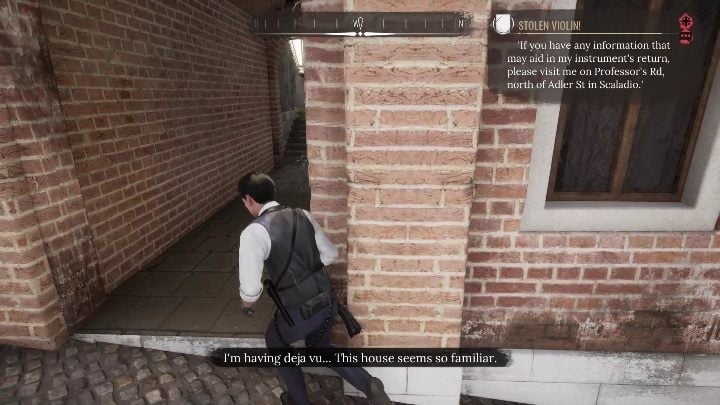 After getting the information, you need to go to a man who puts up the posters - Sherlock Holmes Chapter One: String Theory - walkthrough, Other Cases - Other matters - Sherlock Holmes Chapter One Guide