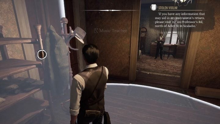 As soon as you enter the room, you can examine the lock in the door - Sherlock Holmes Chapter One: String Theory - walkthrough, Other Cases - Other matters - Sherlock Holmes Chapter One Guide