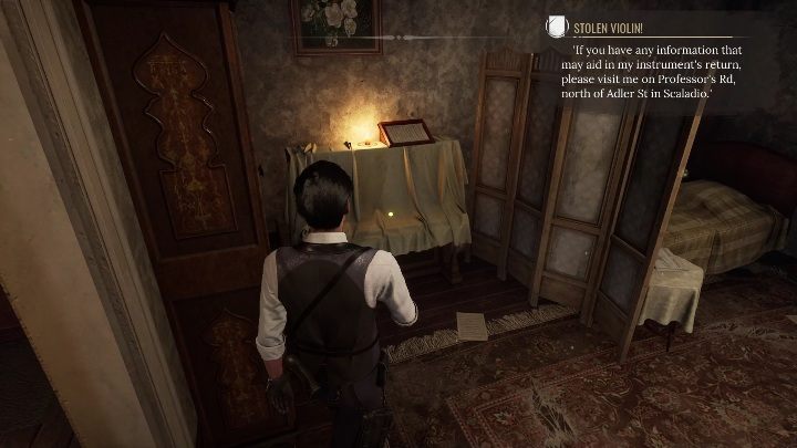 If you go further, you will notice a covered piano - Sherlock Holmes Chapter One: String Theory - walkthrough, Other Cases - Other matters - Sherlock Holmes Chapter One Guide