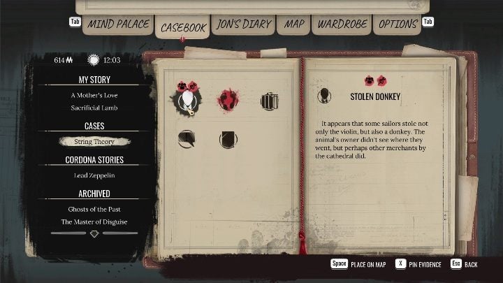 Change the task in the casebook again - Sherlock Holmes Chapter One: String Theory - walkthrough, Other Cases - Other matters - Sherlock Holmes Chapter One Guide