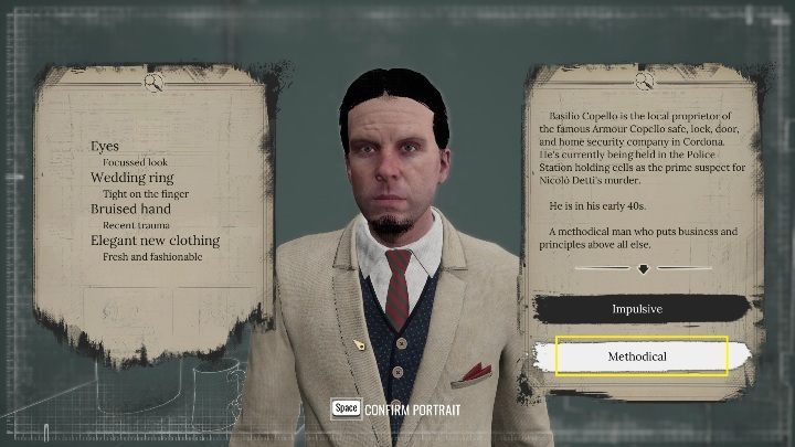 After a short conversation, you need to take a closer look at the suspect - Sherlock Holmes Chapter One: Iron Coffin - walkthrough, Other Cases - Other matters - Sherlock Holmes Chapter One Guide