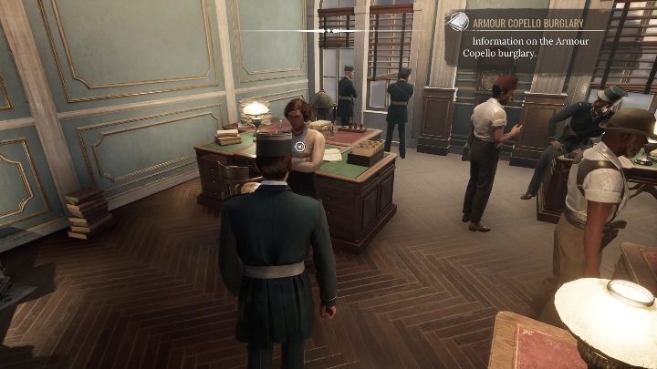 Then go to the room marked as "Inspectors" - Sherlock Holmes Chapter One: Iron Coffin - walkthrough, Other Cases - Other matters - Sherlock Holmes Chapter One Guide