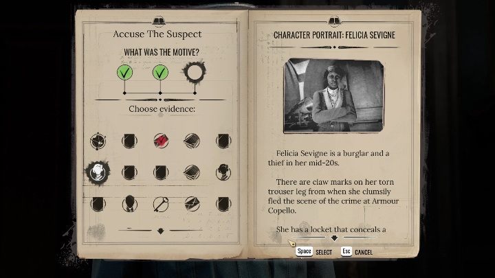 After that, you can issue a verdict, or rather prove why you're accusing the woman - Sherlock Holmes Chapter One: Iron Coffin - walkthrough, Other Cases - Other matters - Sherlock Holmes Chapter One Guide