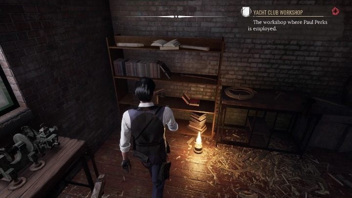 Inside, you have to investigate a few things - Sherlock Holmes Chapter One: Gilded Cage, boat workshop - walkthrough - A gold-plated cage - Sherlock Holmes Chapter One Guide