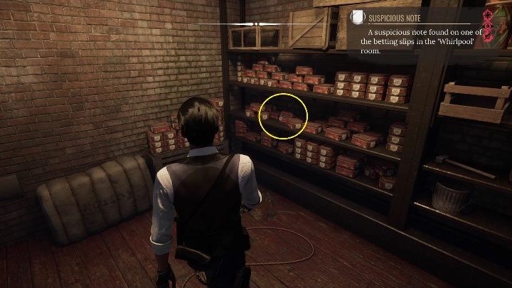 After checking the cabinet, you will get a new task - Sherlock Holmes Chapter One: Gilded Cage, boat workshop - walkthrough - A gold-plated cage - Sherlock Holmes Chapter One Guide