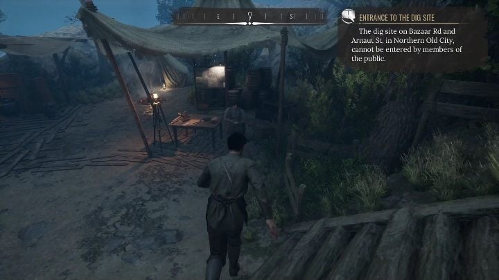 As soon as you come down the stairs, you'll see a man - Sherlock Holmes Chapter One: Gilded Cage, excavations - walkthrough - A Gilded Cage - Sherlock Holmes Chapter One Guide