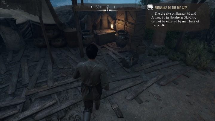 Then go to the box, which is located to the left of the map that you studied - Sherlock Holmes Chapter One: Gilded Cage, excavations - walkthrough - A Gilded Cage - Sherlock Holmes Chapter One Guide