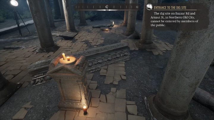 Then go to the tombstone - Sherlock Holmes Chapter One: Gilded Cage, excavations - walkthrough - A Gilded Cage - Sherlock Holmes Chapter One Guide