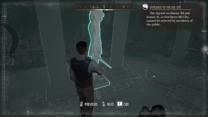 Another statue has a lion mask, and holds a brain in the right hand - Sherlock Holmes Chapter One: Gilded Cage, excavations - walkthrough - A Gilded Cage - Sherlock Holmes Chapter One Guide