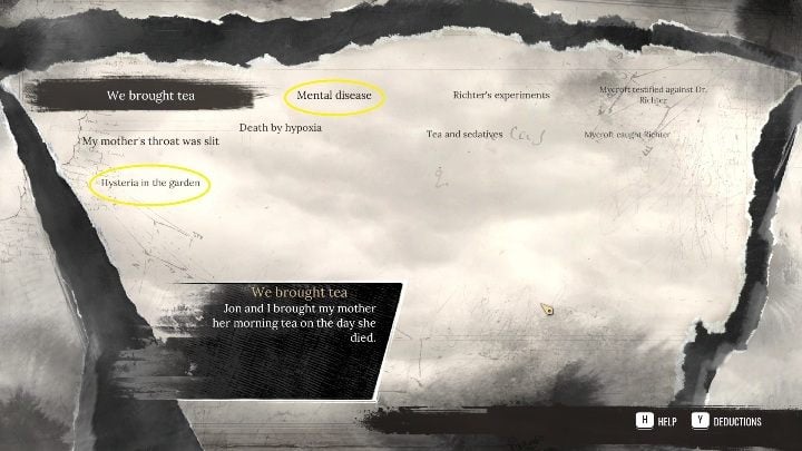 The final possible connection will be - Sherlock Holmes Chapter One: A Mothers Love, Garden - walkthrough - A Mothers love #5 - Sherlock Holmes Chapter One Guide