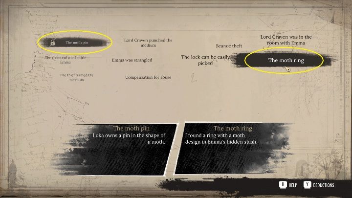 After getting all the clues, you need to connect the information about the butterfly pin - Sherlock Holmes Chapter One: Ghosts of the Past, murder case - walkthrough - Ghosts of the past - Sherlock Holmes Chapter One Guide