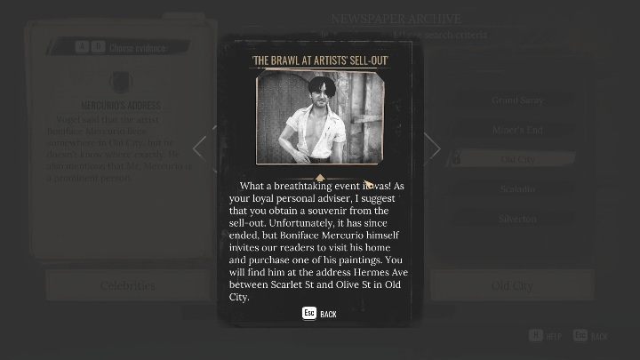 In addition to the man's address, you'll also find a photograph of him - Sherlock Holmes Chapter One: The Muse from Abroad, the painters apartment - walkthrough - The Muse From Abroad - Sherlock Holmes Chapter One Guide