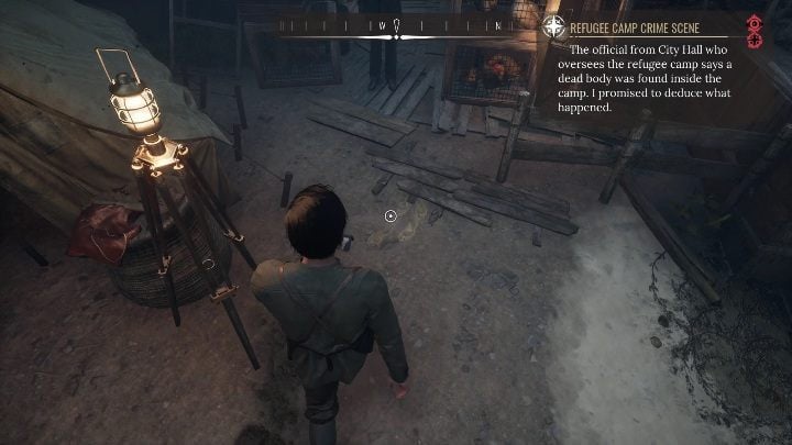 You will find number 7 at the very end of the camp, right next to a police officer who will not let you pass any further - Sherlock Holmes Chapter One: The Muse from Abroad, Refugee camp - walkthrough - The Muse From Abroad - Sherlock Holmes Chapter One Guide