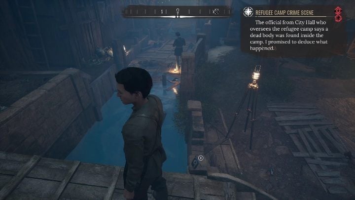 Number 9 it on a small bridge leading to the camp - Sherlock Holmes Chapter One: The Muse from Abroad, Refugee camp - walkthrough - The Muse From Abroad - Sherlock Holmes Chapter One Guide