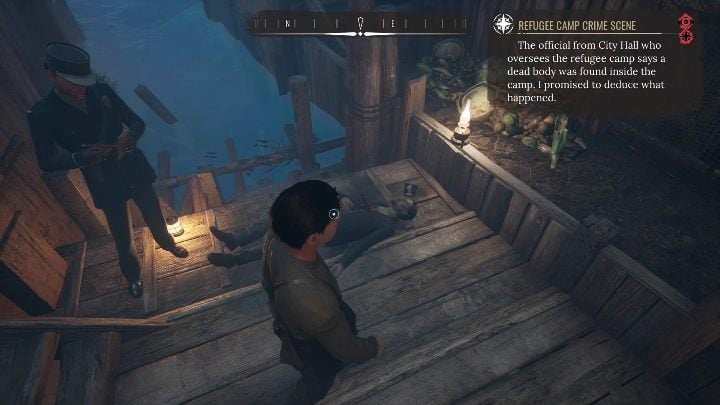 The last thing you need to examine is the most important evidence in this case - Sherlock Holmes Chapter One: The Muse from Abroad, Refugee camp - walkthrough - The Muse From Abroad - Sherlock Holmes Chapter One Guide