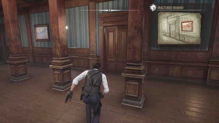 The traces will lead you to the cabinet of curiosities, which is located behind the first door on the left - Sherlock Holmes Chapter One: A Mothers Love, cabinet of curiosities - walkthrough - Motherly love #4 - Sherlock Holmes Chapter One Guide