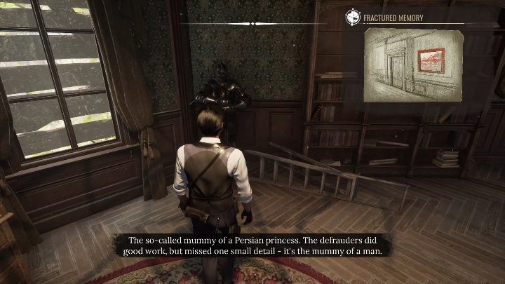 The same applies to the armor next to the window - Sherlock Holmes Chapter One: A Mothers Love, cabinet of curiosities - walkthrough - Motherly love #4 - Sherlock Holmes Chapter One Guide