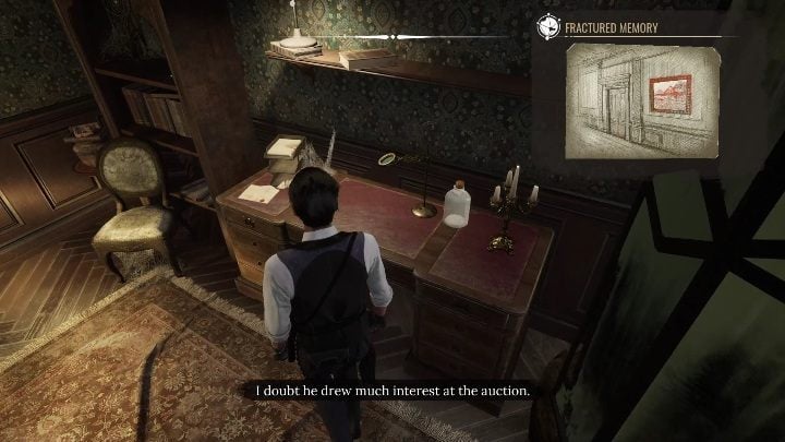 The second desk is right behind the bookshelf - Sherlock Holmes Chapter One: A Mothers Love, cabinet of curiosities - walkthrough - Motherly love #4 - Sherlock Holmes Chapter One Guide