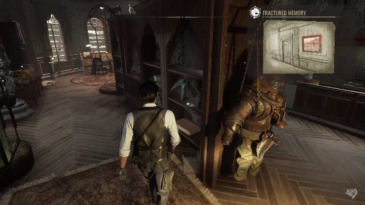 The shelves in the middle of the room contain several items you need to examine - Sherlock Holmes Chapter One: A Mothers Love, cabinet of curiosities - walkthrough - Motherly love #4 - Sherlock Holmes Chapter One Guide
