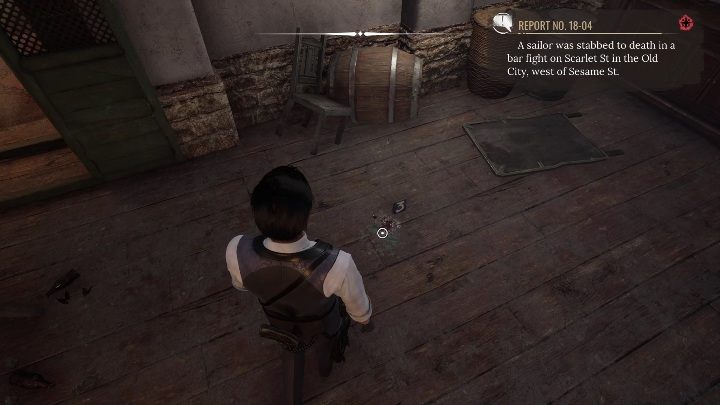 Evidence 3: broken bottle of alcohol and a blood stain - Sherlock Holmes Chapter One: The Collie Shangles - walkthrough - Police cases - Sherlock Holmes Chapter One Guide