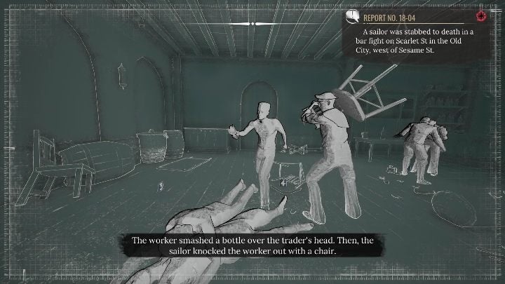 3rd place: Choose a sailor with a chair and a man without a beard, with a broken bottle in his hand - Sherlock Holmes Chapter One: The Collie Shangles - walkthrough - Police cases - Sherlock Holmes Chapter One Guide