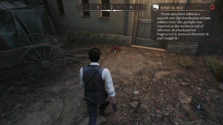 3rd evidence: A long blade and a blood stain - Sherlock Holmes Chapter One: Splitting the Loot - walkthrough - Police cases - Sherlock Holmes Chapter One Guide