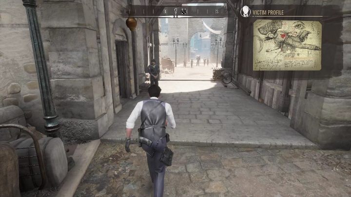 Continue by talking to the man guarding the door - Sherlock Holmes Chapter One: Love, Death, and Cordona - walkthrough, solution - Mycroft Cases - Sherlock Holmes Chapter One Guide