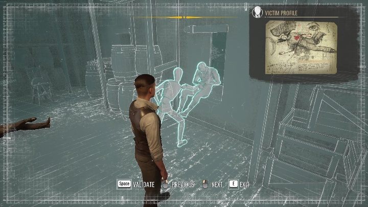 The final part of the reconstruction is a fight near the window - Sherlock Holmes Chapter One: Love, Death, and Cordona - walkthrough, solution - Mycroft Cases - Sherlock Holmes Chapter One Guide