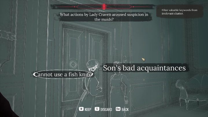 Any information that is not relevant to the case should be rejected - Sherlock Holmes Chapter One: Eavesdropping - how to pass? - Minigames - Sherlock Holmes Chapter One Guide