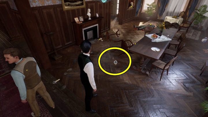 Pick up the candlestick lying by the table and examine the blood traces on it - Sherlock Holmes The Awakened: Arnesons Mansion - Sherlock Holmes The Awakened: Chapter 5 - Arnesons Mansion - Sherlock Holmes The Awakened Walkthrough