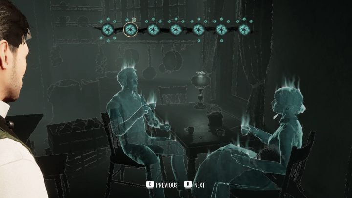 At the kitchen table, set the scene with the gardener and maid drinking tea - Sherlock Holmes The Awakened: Arnesons Mansion - Sherlock Holmes The Awakened: Chapter 5 - Arnesons Mansion - Sherlock Holmes The Awakened Walkthrough