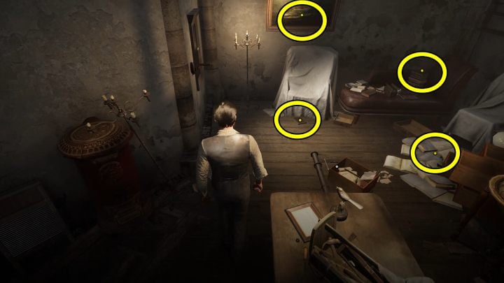 Moreover, examine the painting and books scattered around the room - Sherlock Holmes The Awakened: Edelweiss Institute - Sherlock Holmes The Awakened: Chapter 3 - Edelweiss Institute - Sherlock Holmes The Awakened Walkthrough