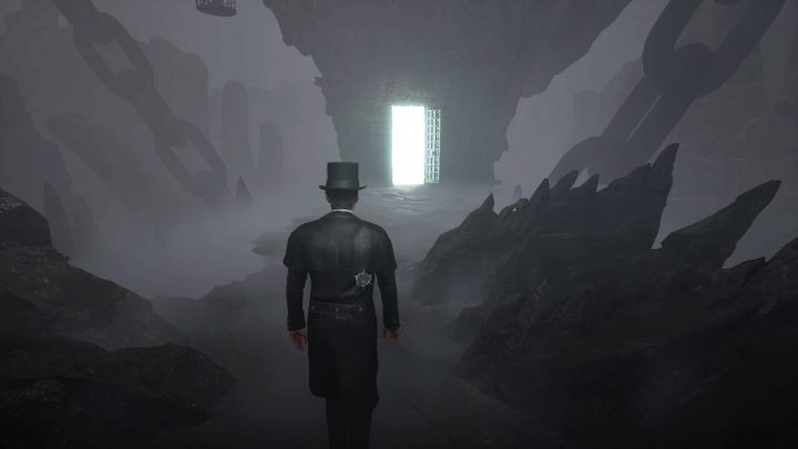 When you activate the stone, the door will open - Sherlock Holmes The Awakened: Visions of Sherlock Holmes, warehouses underground - Sherlock Holmes The Awakened: Chapter 2 - Port of London - Sherlock Holmes The Awakened Walkthrough