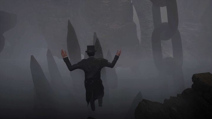 Examine the hole in the stone, then approach the door and read the text on the ground - Sherlock Holmes The Awakened: Visions of Sherlock Holmes, warehouses underground - Sherlock Holmes The Awakened: Chapter 2 - Port of London - Sherlock Holmes The Awakened Walkthrough