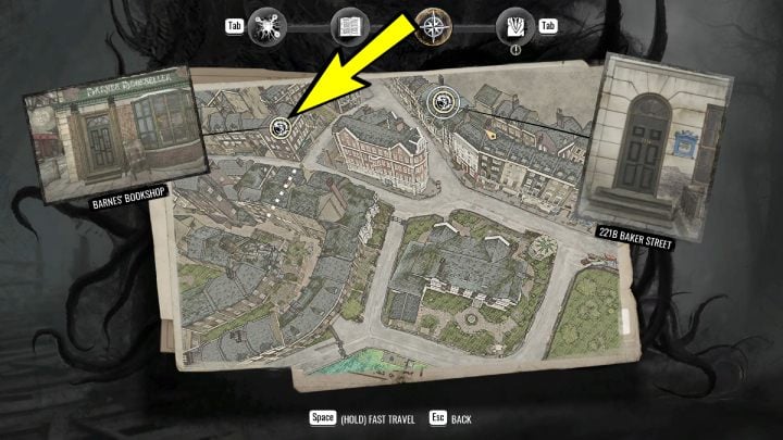 When you solve the first puzzle in the Mind Palace, the next place of investigation will be the bookshop - Sherlock Holmes The Awakened: Chapter 1, Barnes Bookshop - Sherlock Holmes The Awakened: Chapter 1 - Baker Street - Sherlock Holmes The Awakened Walkthrough