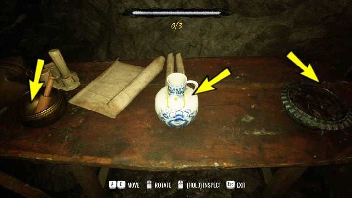 At the table to the left of the altar examine - Sherlock Holmes The Awakened: The Cave - Sherlock Holmes The Awakened: Chapter 6 - Wetlands - Sherlock Holmes The Awakened Walkthrough