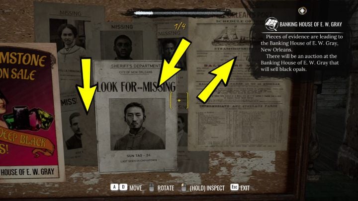 Approach the bulletin board next to port administration building - Sherlock Holmes The Awakened: New Orleans - Sherlock Holmes The Awakened: Chapter 4 - New Orleans - Sherlock Holmes The Awakened Walkthrough