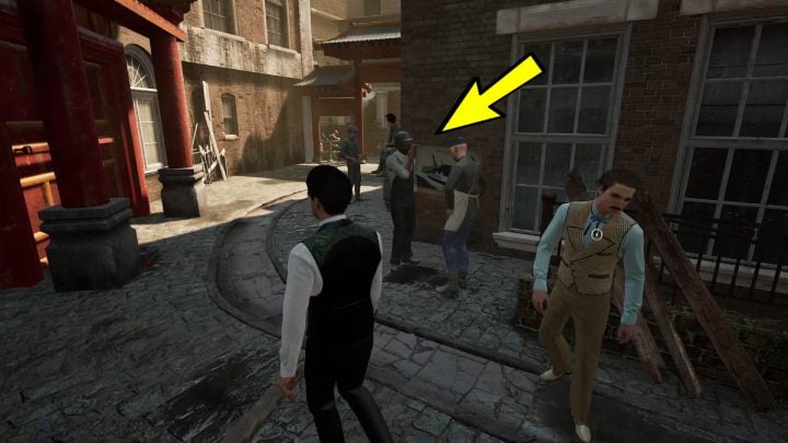 When you hear a conversation between two men, pin the Barnaby evidence again and talk to them - Sherlock Holmes The Awakened: New Orleans - Sherlock Holmes The Awakened: Chapter 4 - New Orleans - Sherlock Holmes The Awakened Walkthrough