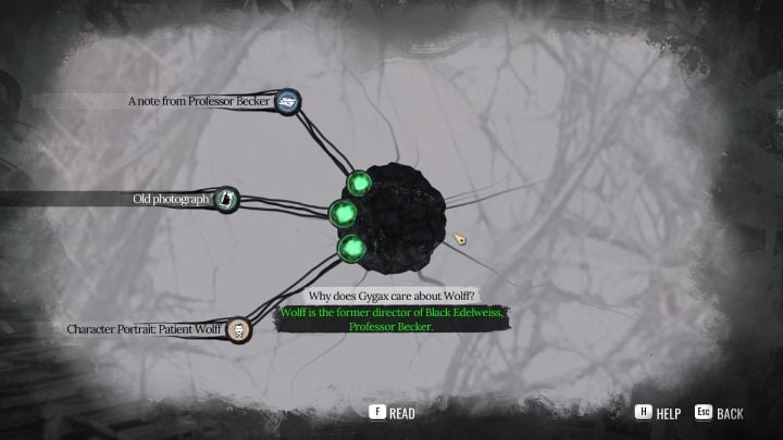 When asked Why does Gygax care about Wolff - Sherlock Holmes The Awakened: Chapter 3 - Watson - Sherlock Holmes The Awakened: Chapter 3 - Edelweiss Institute - Sherlock Holmes The Awakened Walkthrough