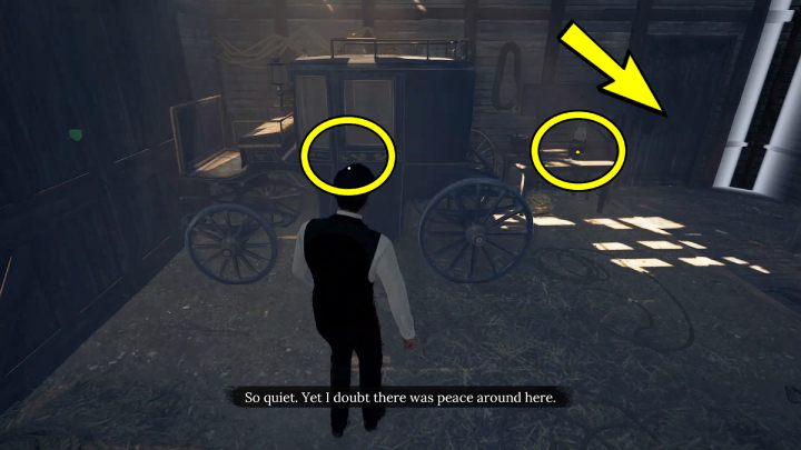 Enter the stable and start by examining the horse - Sherlock Holmes The Awakened: Garden of Arnesons Mansion - Sherlock Holmes The Awakened: Chapter 5 - Arnesons Mansion - Sherlock Holmes The Awakened Walkthrough