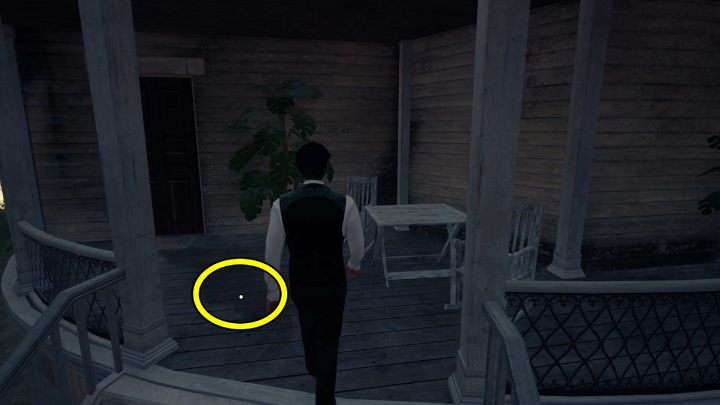 Exit the stable and follow the path on the right until you reach the back door of the mansion - Sherlock Holmes The Awakened: Garden of Arnesons Mansion - Sherlock Holmes The Awakened: Chapter 5 - Arnesons Mansion - Sherlock Holmes The Awakened Walkthrough