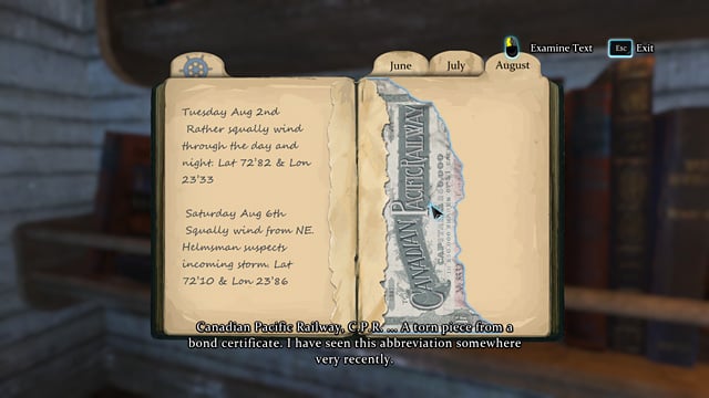 Canadian Pacific Railway - C.P.R. - Sherlock Holmes Crimes and Punishments: Examine the Ships logs and find the crew of the Sea Unicorn - Sherlock Holmes Crimes and Punishments: The Fate of Black Peter - Sherlock Holmes: Crimes and Punishments Game Guide