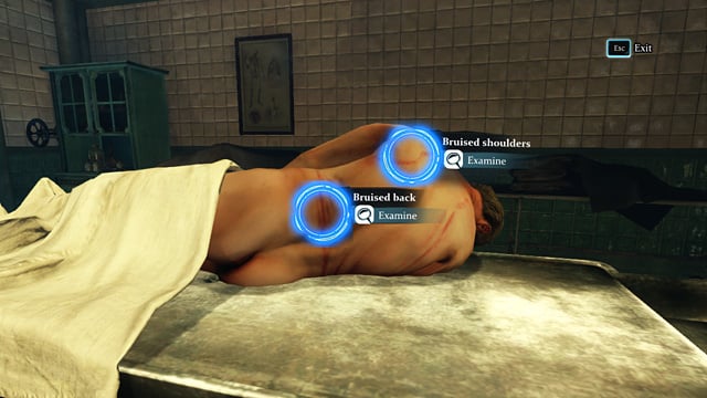 Rotate the body (grab the right - from players perspective - side) - Sherlock Holmes Crimes and Punishments: Examine Sir Rodneys body and interrogate the suspects - Sherlock Holmes Crimes and Punishments: Blood Bath - Sherlock Holmes: Crimes and Punishments Game Guide