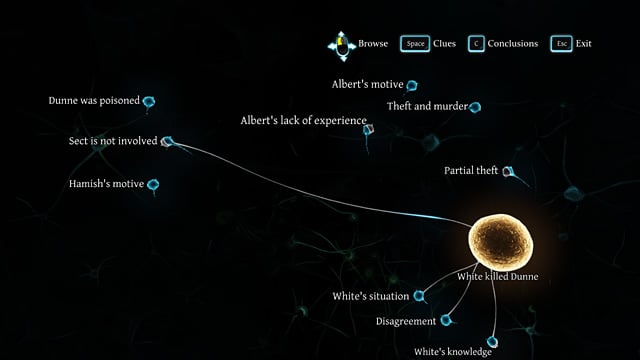 When assuming the following Conclusions: Sect is not involved, Alberts lack of experience, Whites knowledge and Theft and murder, you can end the investigation now (the result may not be right). - Sherlock Holmes Crimes and Punishments: Set up the alkaloid from a chemical laboratory and the caterpillars and perform the experiment with the deadly plants - Sherlock Holmes Crimes and Punishments: The Kew Gardens Drama - Sherlock Holmes: Crimes and Punishments Game Guide