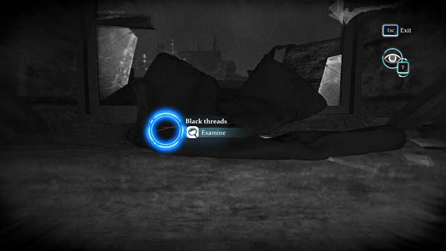 Black threads on the killers jacket. - Sherlock Holmes Crimes and Punishments: Examine the dead bodies and perform a re-enactment - Sherlock Holmes Crimes and Punishments: A Half Moon Walk - Sherlock Holmes: Crimes and Punishments Game Guide