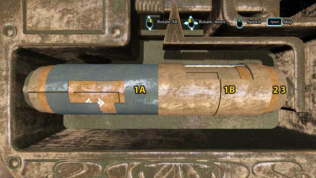 Switch (3 clicks) to nr 1A and rotate it so that the horizontal line matches the previous ones (on nr 2 and 3) - Sherlock Holmes Crimes and Punishments: Request Wiggins assistance in locating the right circus - Sherlock Holmes Crimes and Punishments: A Half Moon Walk - Sherlock Holmes: Crimes and Punishments Game Guide