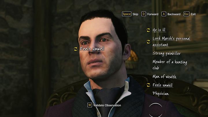 Once there, enter inside and create a portrait of the man sitting on the chair - Entering The Lord Marshs Estate and Analyzing The Evidence | Walkthrough - Prey Tell | Walkthrough - Sherlock Holmes: The Devils Daughter Game Walkthrough