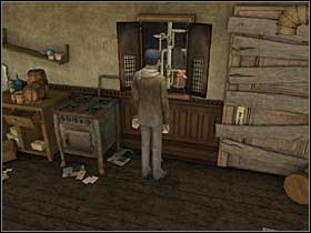 Return to the center of the room and go to the wall in front of the window - Whitechapel, 12 September 1888 - part 1 - Walkthrough - Sherlock Holmes vs. Jack the Ripper - Game Guide and Walkthrough