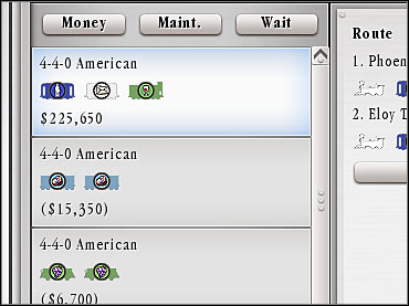 One of the game options will allow you establish which locomotives have high maintenance costs - Scenario 1 - Southwest U.S. - Game scenarios - Sid Meiers Railroads! - Game Guide and Walkthrough