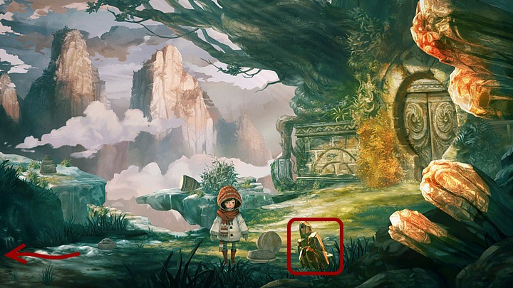 After conversation with Yngo look at quartz (on the bottom of the screen) - Chapter Two | Walkthrough - Walkthrough - Silence: The Whispered World 2 Game Guide